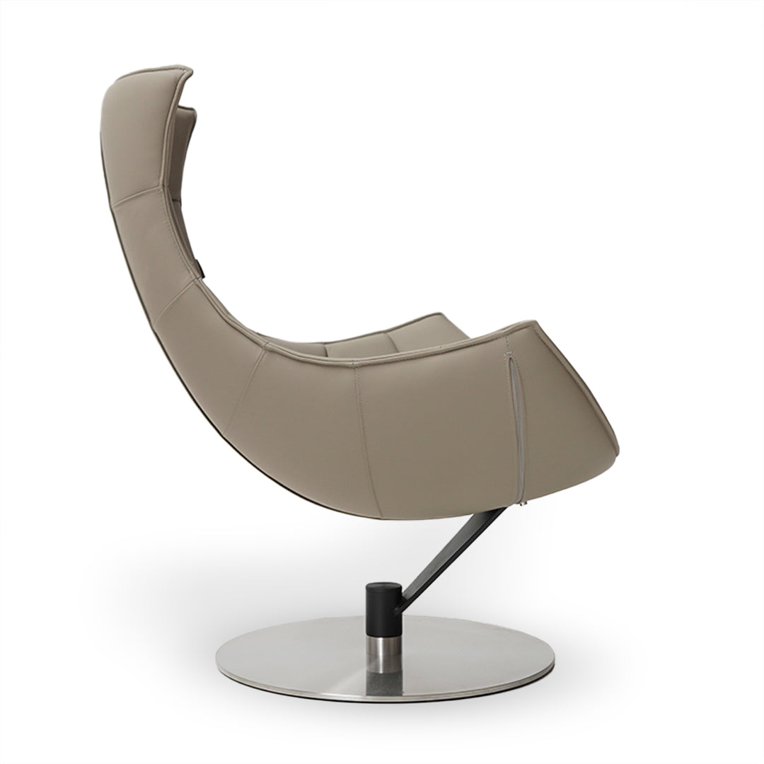 Beige JIATAI swivel lounge chair with modern design, featuring a comfortable cushioned seat and sleek metal base.