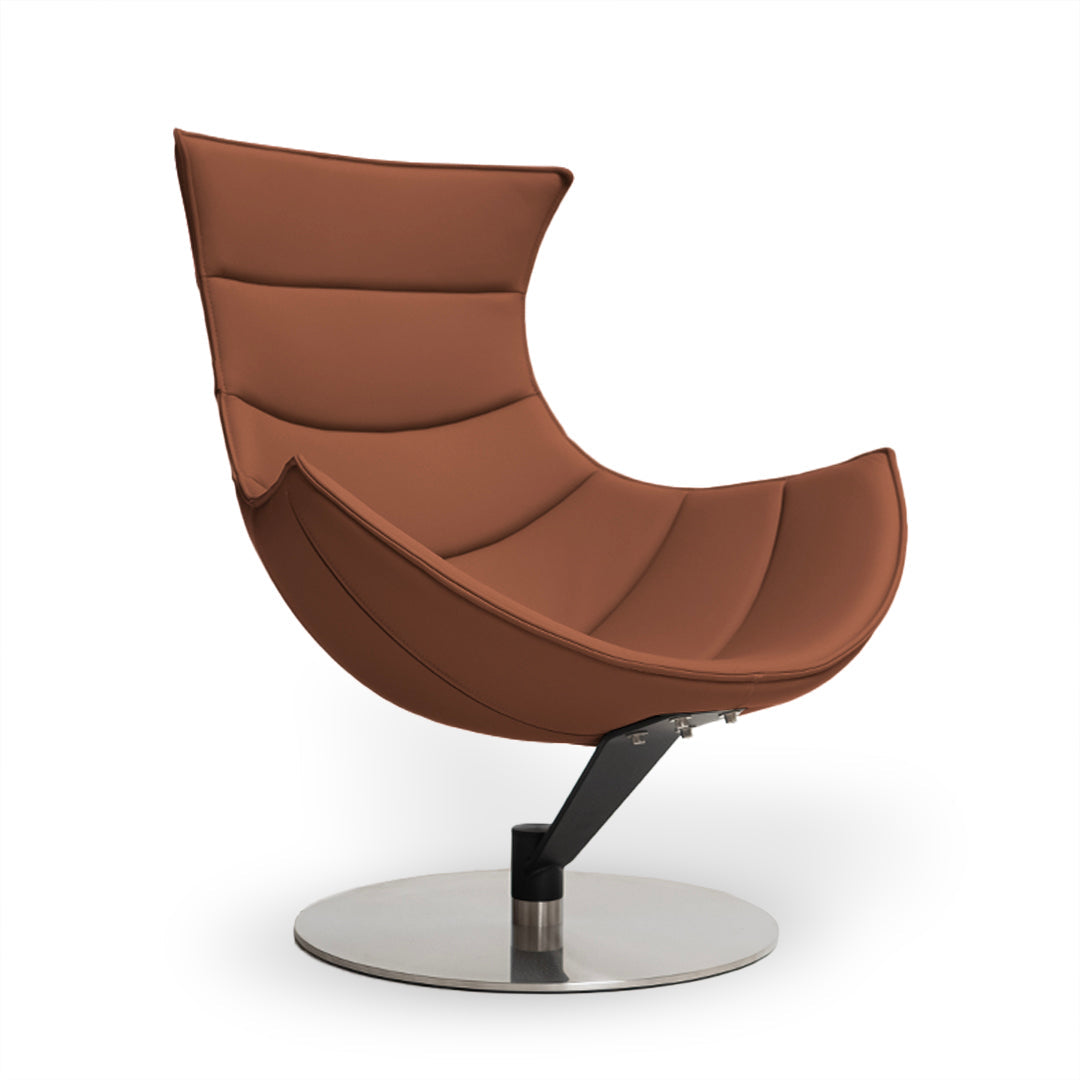 Display image of a JIATAI swivel lounge chair in clay color by BEACON, showcasing its modern design and comfortable seating.