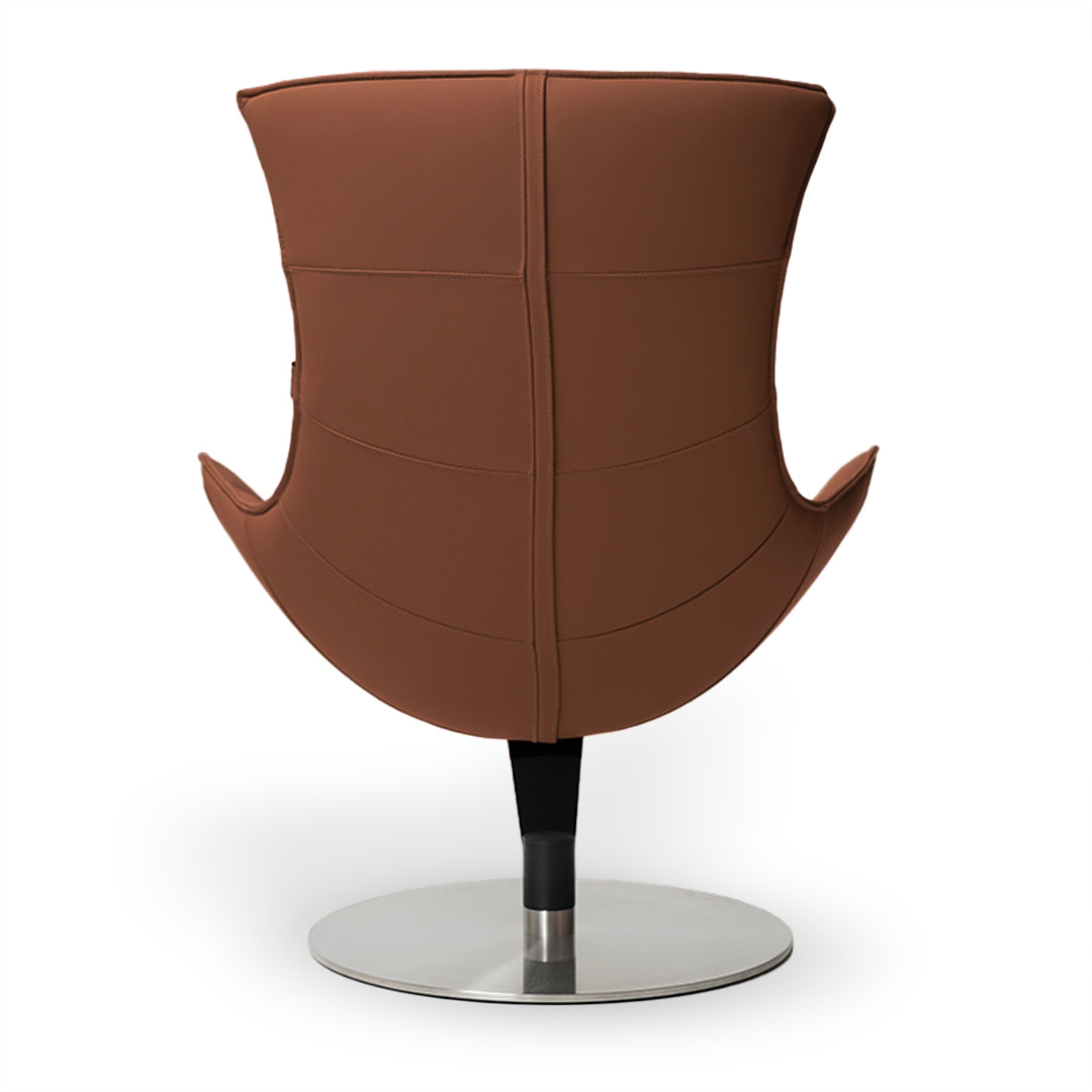 Display image of a JIATAI swivel lounge chair in clay color, designed by BEACON, showcasing its modern, comfortable style.