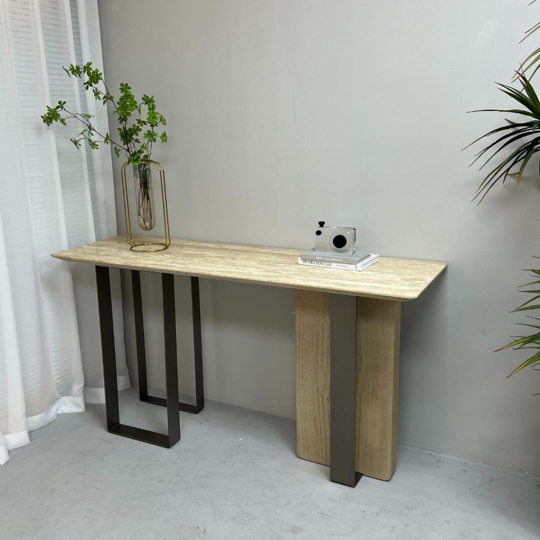 Jura Console/Sideboard Travertine Top 160cm Tg-488 / MLL-C09 -  Consoles - ebarza Furniture UAE | Shop Modern Furniture in Abu Dhabi & Dubai - مفروشات ايبازرا في الامارات | تسوق اثاث عصري وديكورات مميزة في دبي وابوظبي