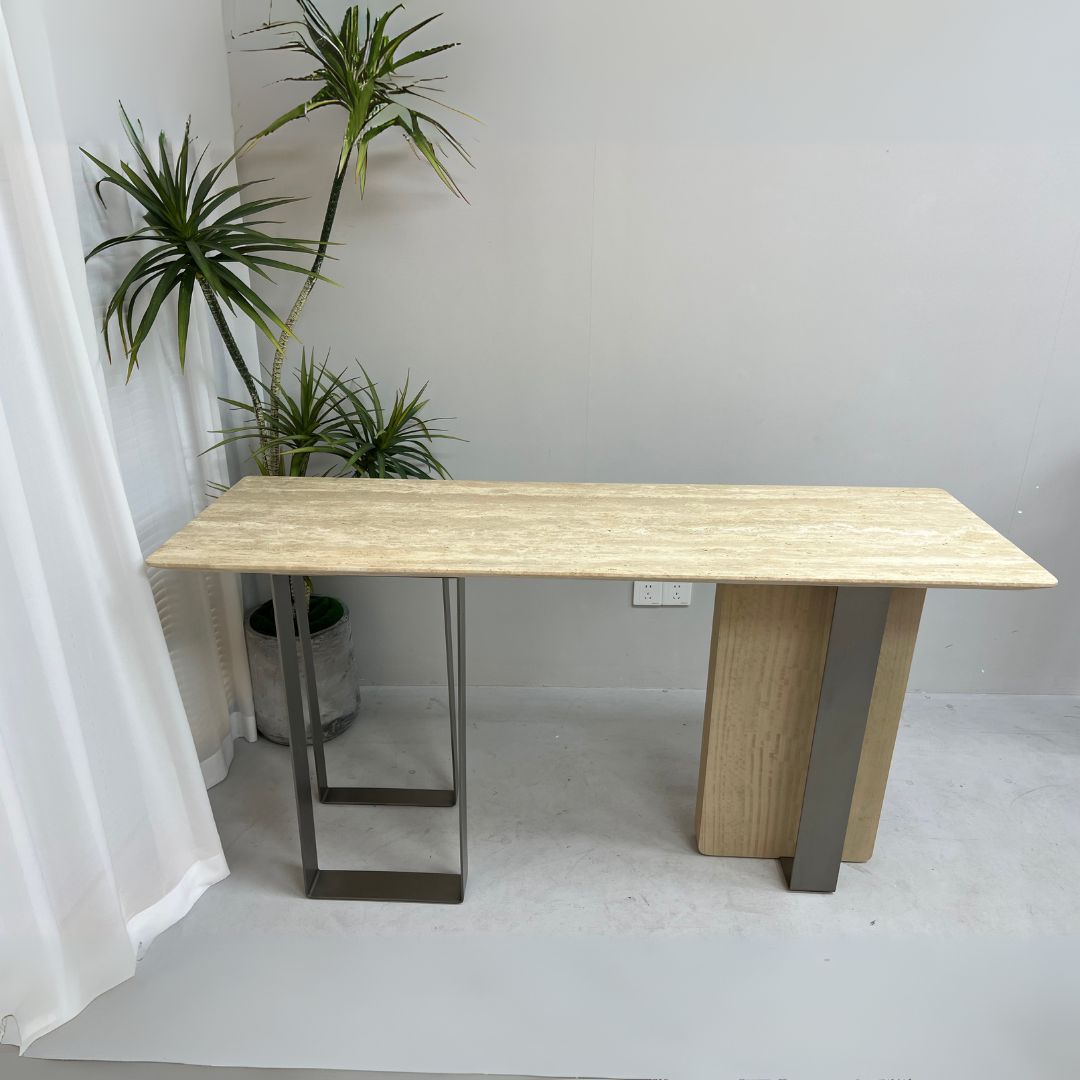 Jura Console/Sideboard Travertine Top 160cm Tg-488 / MLL-C09 -  Consoles - ebarza Furniture UAE | Shop Modern Furniture in Abu Dhabi & Dubai - مفروشات ايبازرا في الامارات | تسوق اثاث عصري وديكورات مميزة في دبي وابوظبي