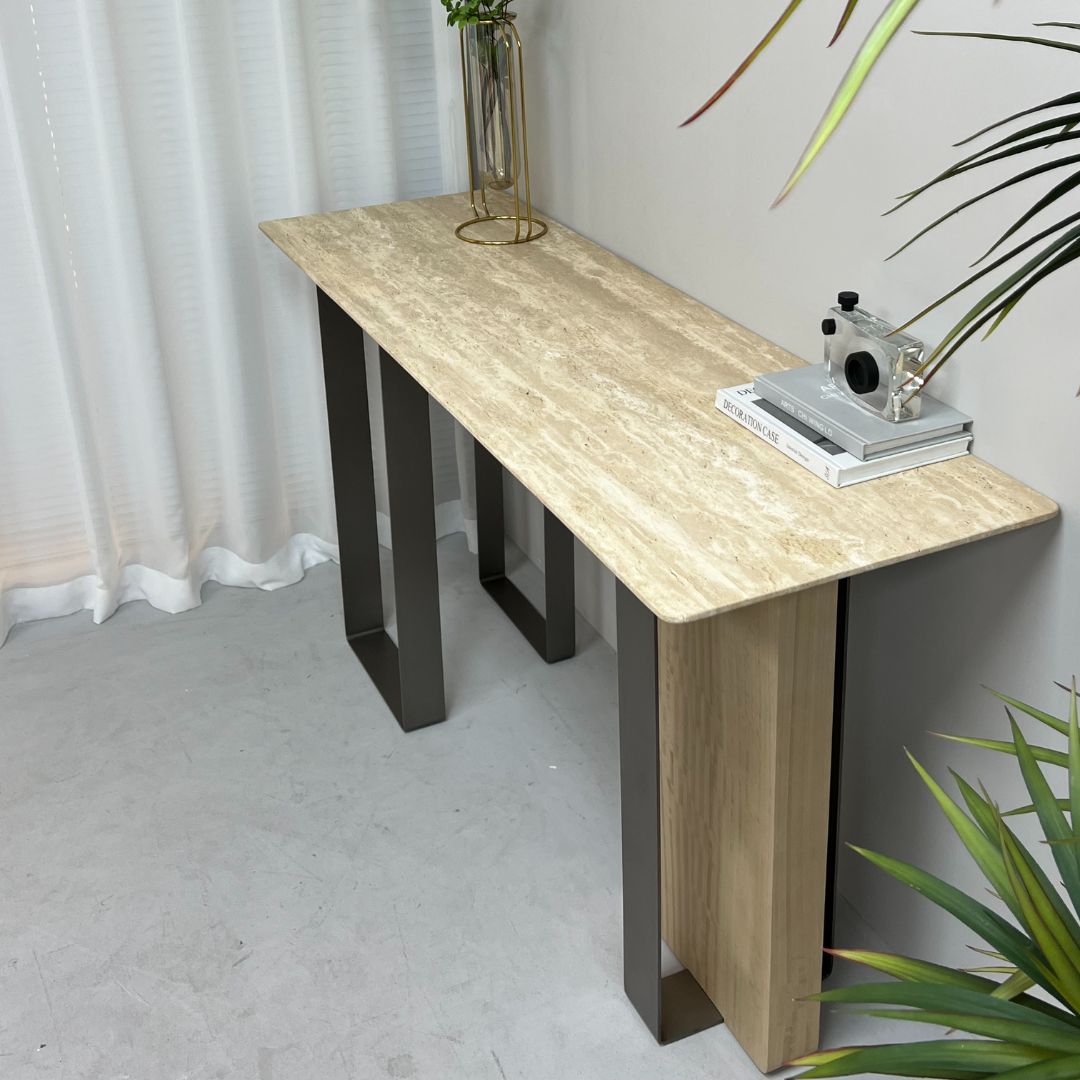 Jura Console/Sideboard Travertine Top 160cm Tg-488 / MLL-C09 -  Consoles - ebarza Furniture UAE | Shop Modern Furniture in Abu Dhabi & Dubai - مفروشات ايبازرا في الامارات | تسوق اثاث عصري وديكورات مميزة في دبي وابوظبي