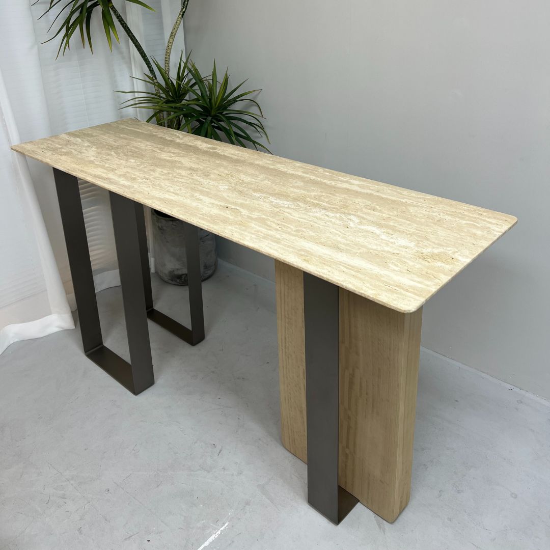 Jura Console/Sideboard Travertine Top 160cm Tg-488 / MLL-C09 -  Consoles - ebarza Furniture UAE | Shop Modern Furniture in Abu Dhabi & Dubai - مفروشات ايبازرا في الامارات | تسوق اثاث عصري وديكورات مميزة في دبي وابوظبي