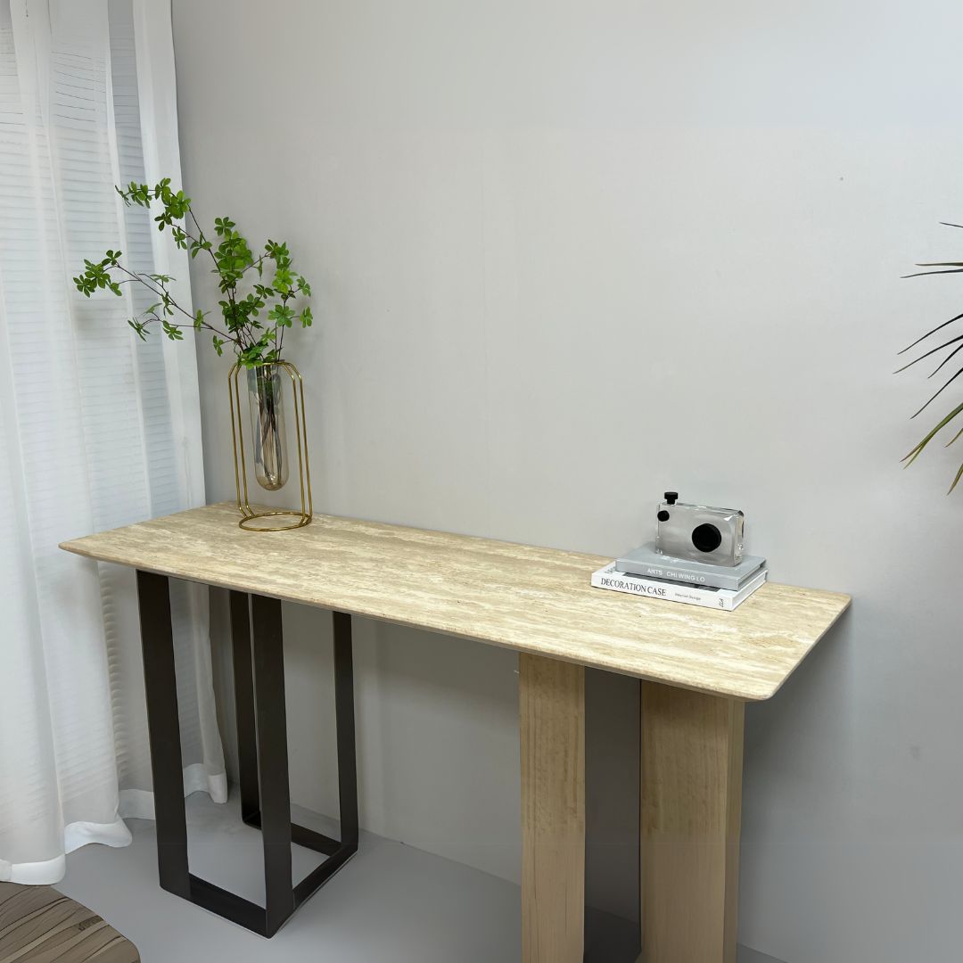 Jura Console/Sideboard Travertine Top 160cm Tg-488 / MLL-C09 -  Consoles - ebarza Furniture UAE | Shop Modern Furniture in Abu Dhabi & Dubai - مفروشات ايبازرا في الامارات | تسوق اثاث عصري وديكورات مميزة في دبي وابوظبي