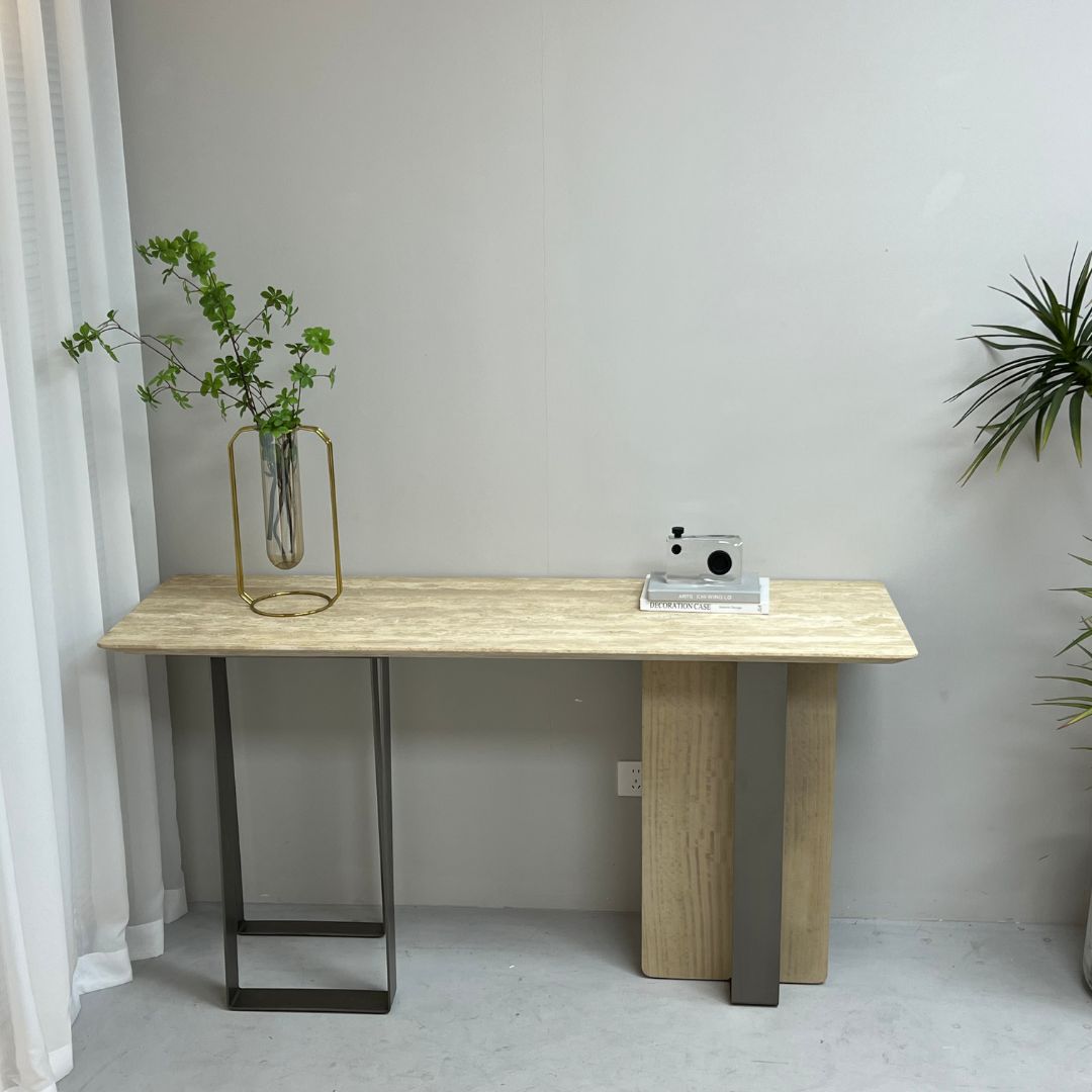 Jura Console/Sideboard Travertine Top 160cm Tg-488 / MLL-C09 -  Consoles - ebarza Furniture UAE | Shop Modern Furniture in Abu Dhabi & Dubai - مفروشات ايبازرا في الامارات | تسوق اثاث عصري وديكورات مميزة في دبي وابوظبي