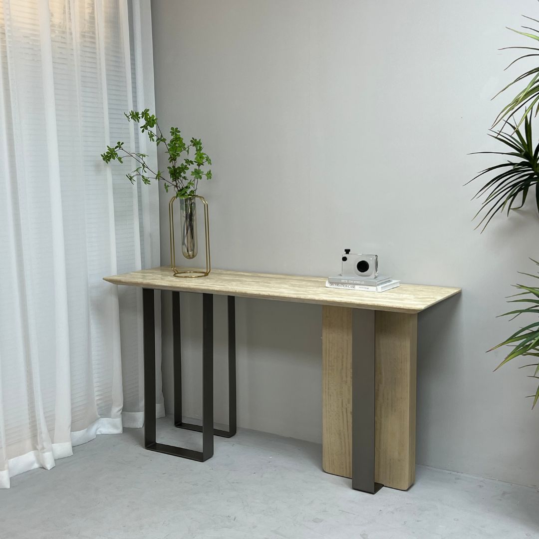 Jura Console/Sideboard Travertine Top 160cm Tg-488 / MLL-C09 -  Consoles - ebarza Furniture UAE | Shop Modern Furniture in Abu Dhabi & Dubai - مفروشات ايبازرا في الامارات | تسوق اثاث عصري وديكورات مميزة في دبي وابوظبي