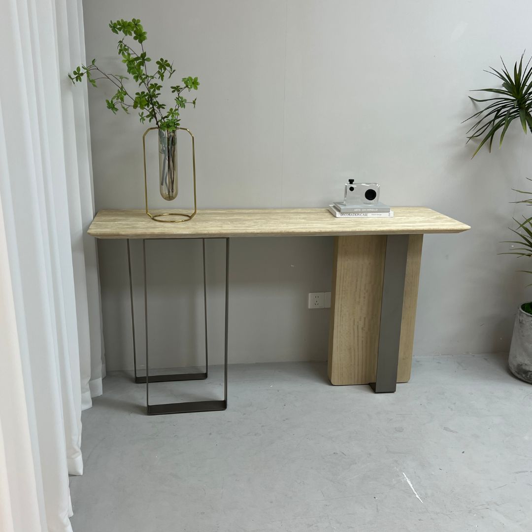 Jura Console/Sideboard Travertine Top 160cm Tg-488 / MLL-C09 -  Consoles - ebarza Furniture UAE | Shop Modern Furniture in Abu Dhabi & Dubai - مفروشات ايبازرا في الامارات | تسوق اثاث عصري وديكورات مميزة في دبي وابوظبي