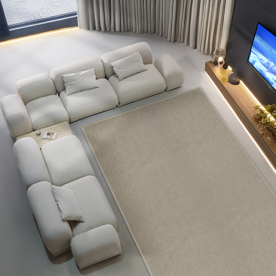 BEACON Kaisa Modular Chaise Sofa in neutral fabric with clean lines and plush cushions, designed for modern living spaces.