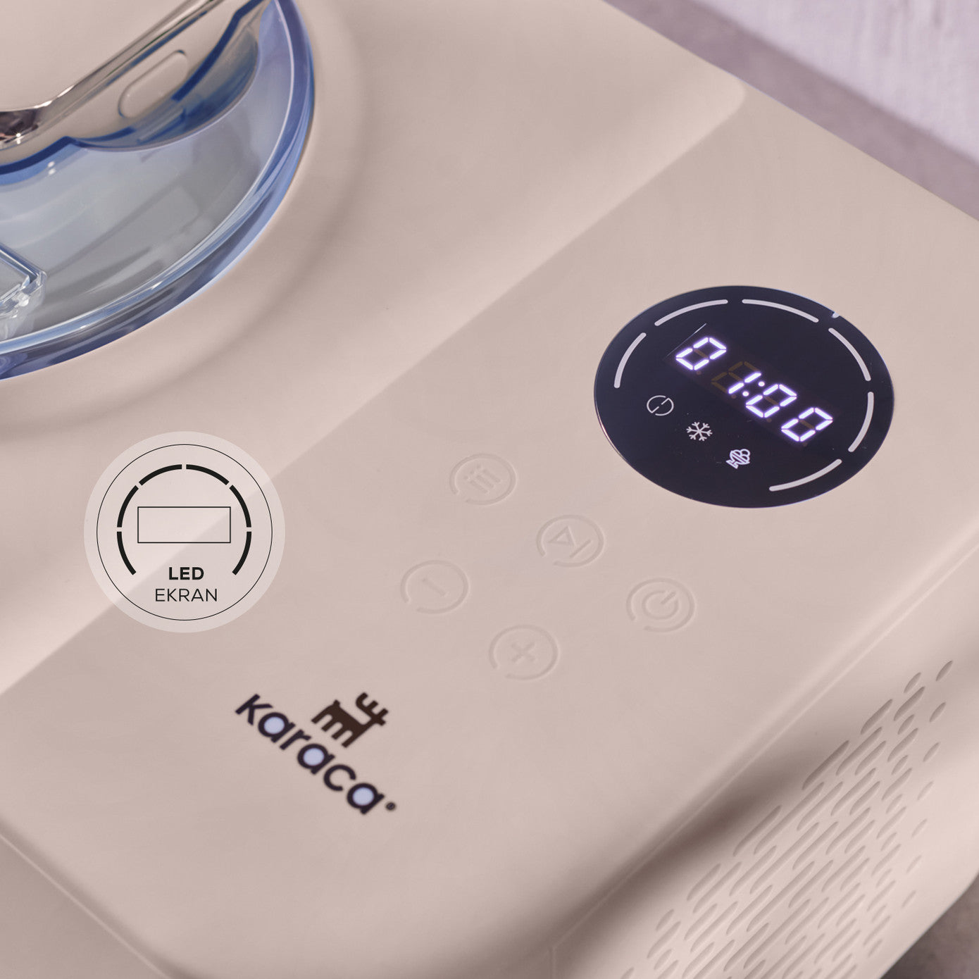 Karaca 2 in 1 Automatic Ice Cream Maker Machine with Mixer and Freezer Vanilla 153.09.01.0964 -  Kitchen Appliances - ebarza Furniture UAE | Shop Modern Furniture in Abu Dhabi & Dubai - مفروشات ايبازرا في الامارات | تسوق اثاث عصري وديكورات مميزة في دبي وابوظبي