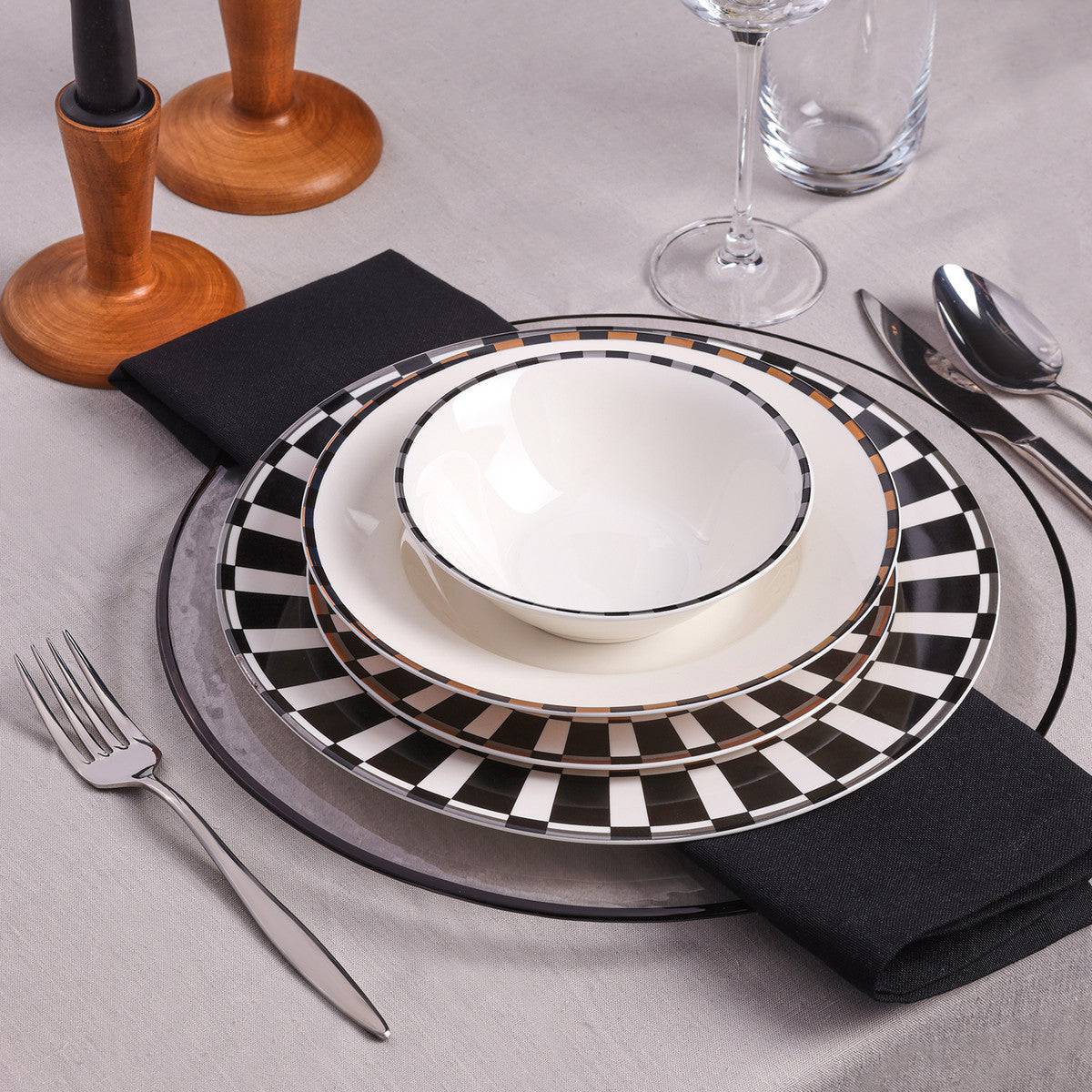Karaca Aries Black 24 Pcs Dinnerware Set For 6 Persons 153.03.06.2400 -  Dinnerware Sets - ebarza Furniture UAE | Shop Modern Furniture in Abu Dhabi & Dubai - مفروشات ايبازرا في الامارات | تسوق اثاث عصري وديكورات مميزة في دبي وابوظبي