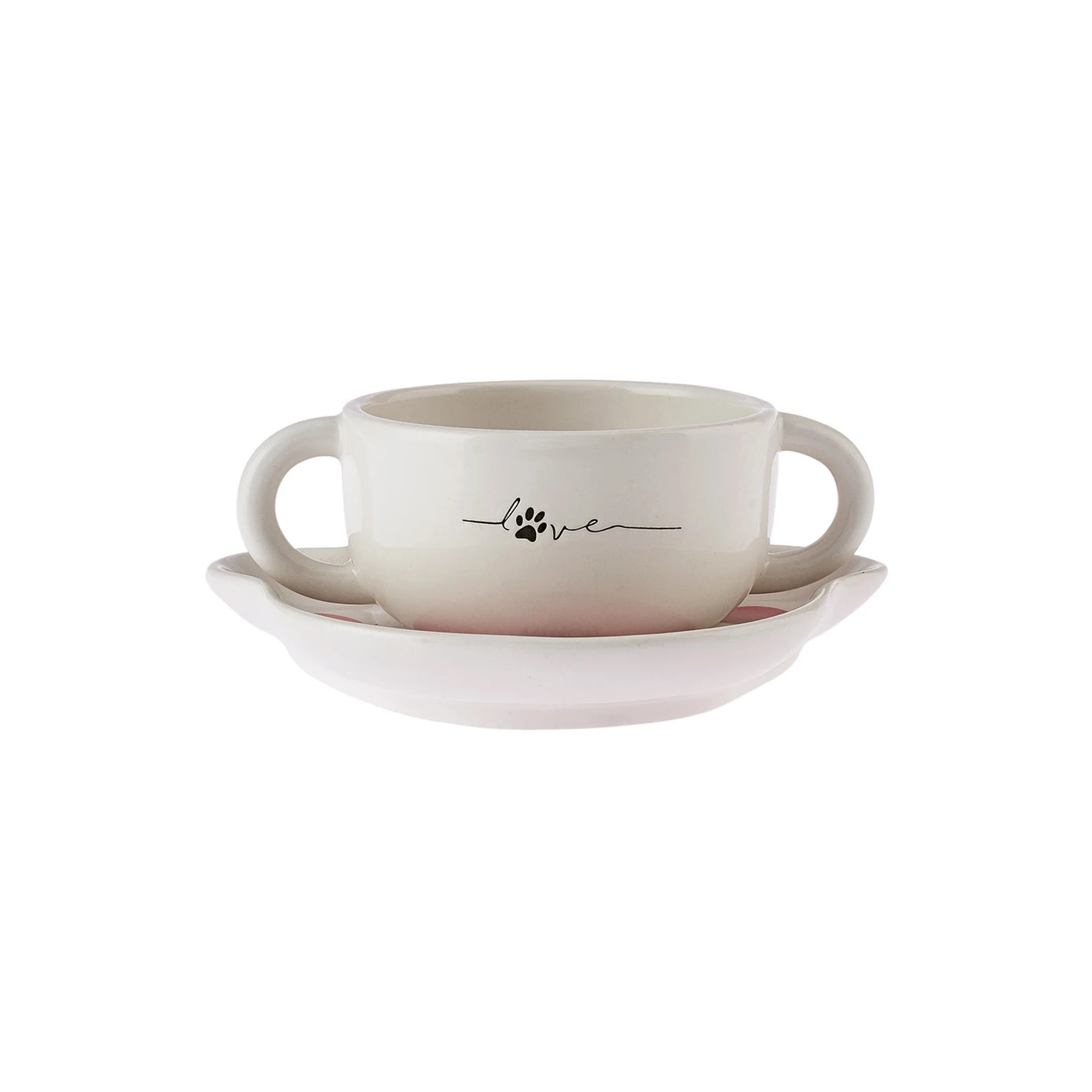 Karaca Cat Plate and Bowl Food Set featuring ceramic bowls with cat-themed design, ideal for feeding cats.