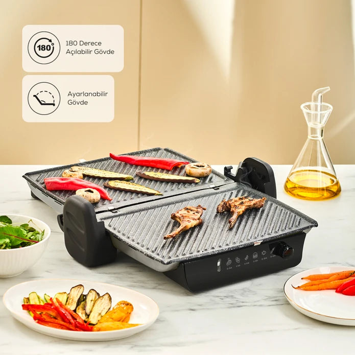 Karaca Crust Grill Toast Grill and Toaster in matte cream with 6-slice capacity, kitchen appliance with modern design.