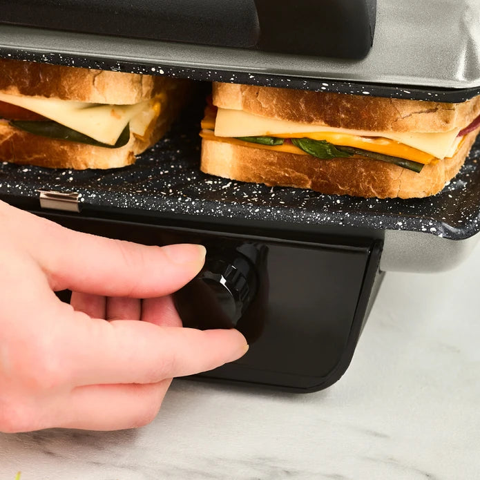 Karaca Crust Grill and Toaster for 6 slices in matte cream, kitchen appliance with toast slots and control buttons.