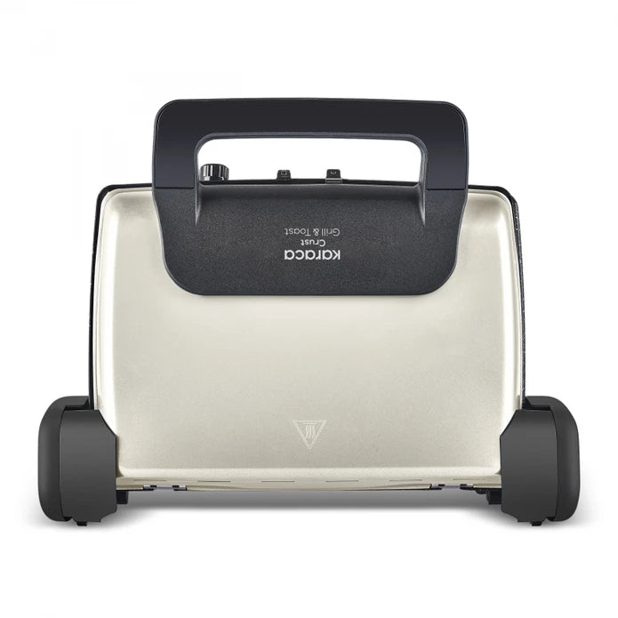 Karaca Crust Grill and Toaster in matte cream, 6-slice kitchen appliance with modern design and digital controls.