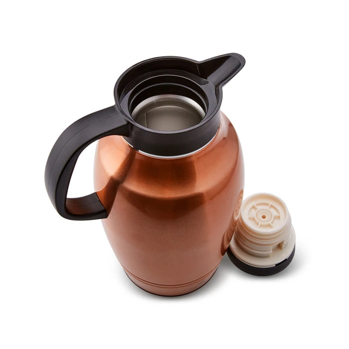 Karaca Essentiel Rosegold Steel Thermos 2300 ml drinkware with a sleek rosegold finish and durable stainless steel construction.