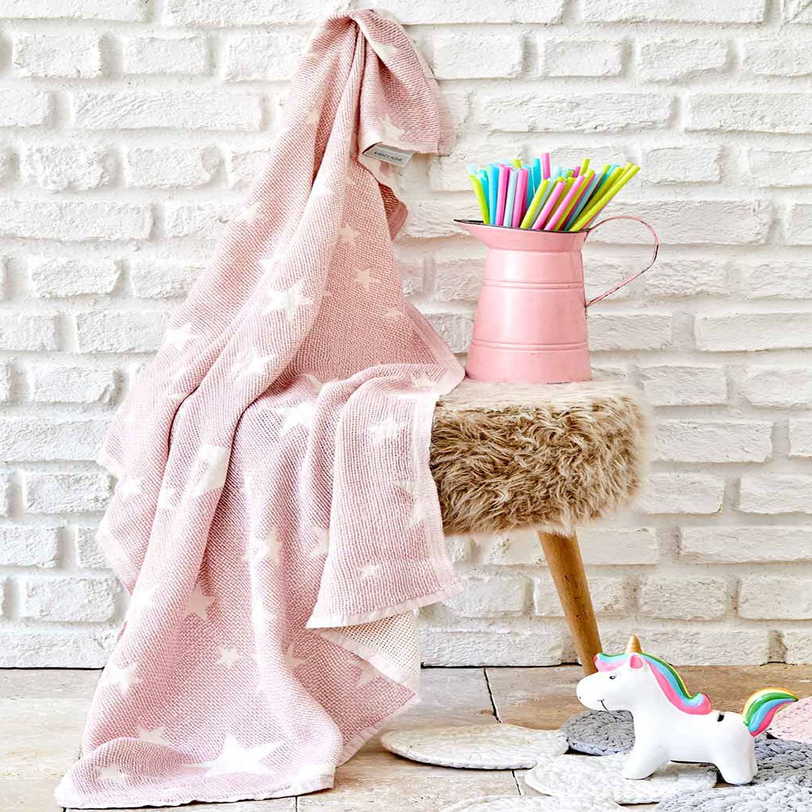 Karaca Home Baby Star Pink  Baby Pique 200.16.01.0412 -  Blankets | طقم حمام للأطفال من كاراجا - ebarza Furniture UAE | Shop Modern Furniture in Abu Dhabi & Dubai - مفروشات ايبازرا في الامارات | تسوق اثاث عصري وديكورات مميزة في دبي وابوظبي