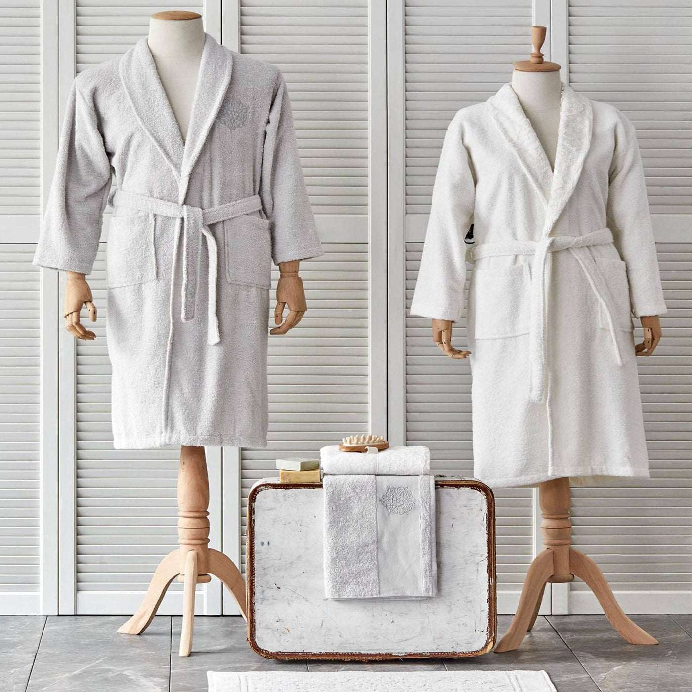 Buy Karaca Home Delora Offwhite / Gray 5 Piece Lacy Bathrobe Set 200.17