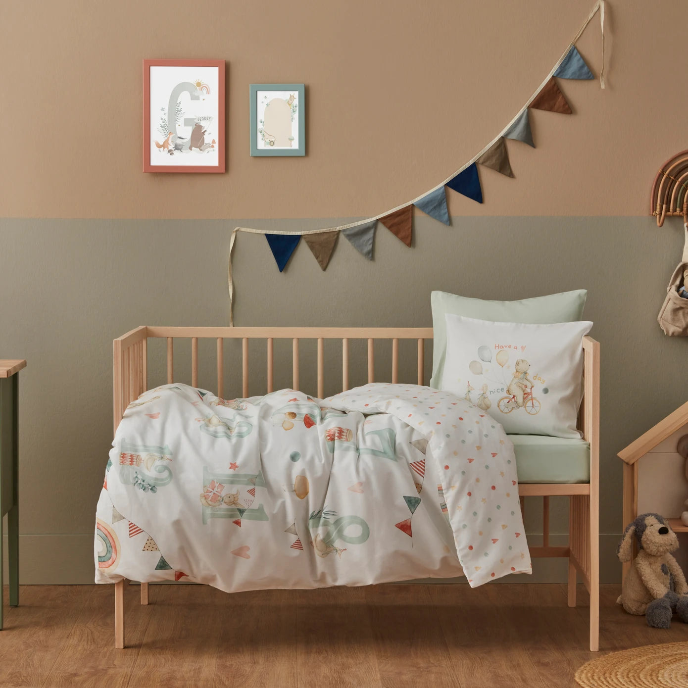 Karaca Home Nice Day Baby Duvet Cover Set 200.22.06.0002 -  Bedding - ebarza Furniture UAE | Shop Modern Furniture in Abu Dhabi & Dubai - مفروشات ايبازرا في الامارات | تسوق اثاث عصري وديكورات مميزة في دبي وابوظبي