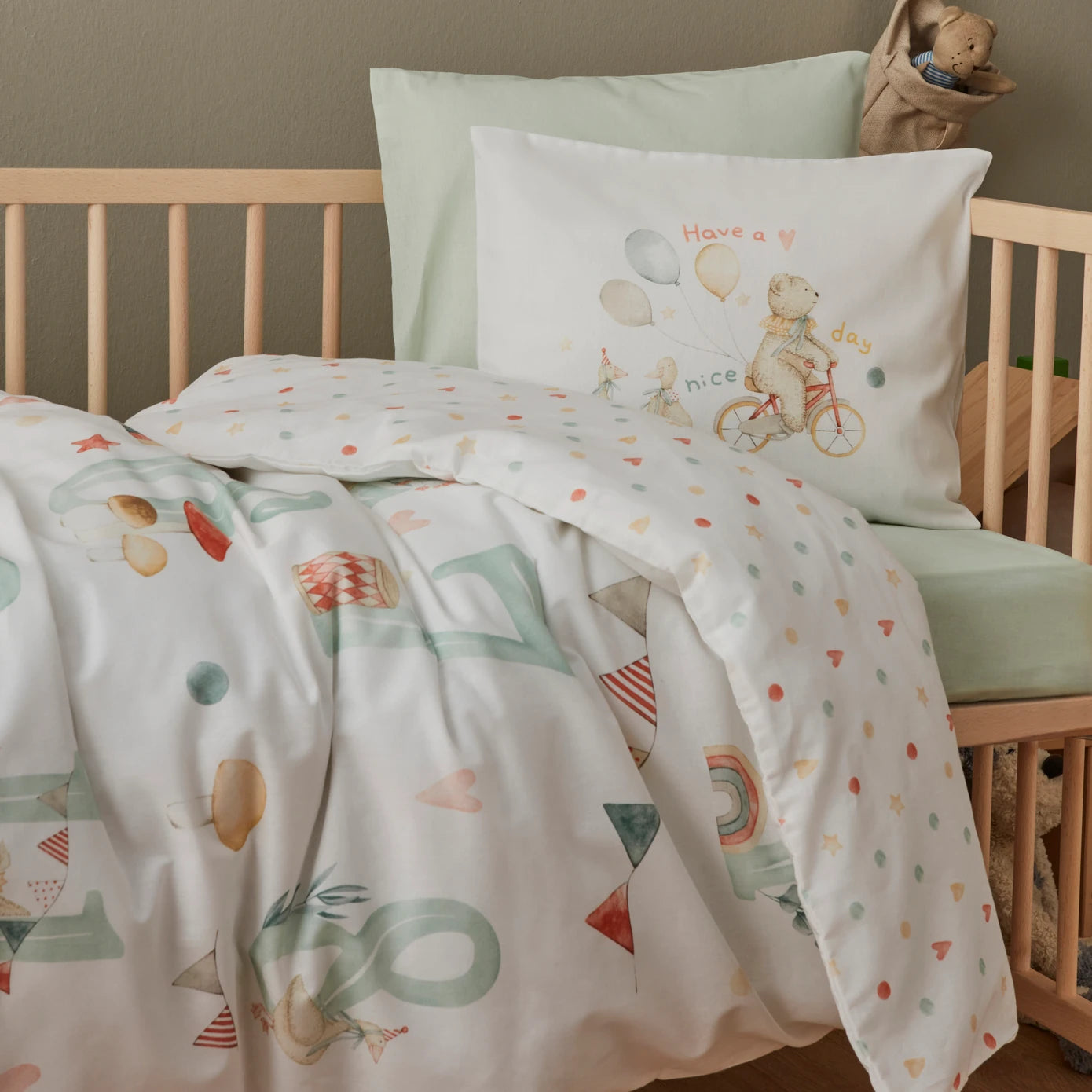 Karaca Home Nice Day Baby Duvet Cover Set 200.22.06.0002 -  Bedding - ebarza Furniture UAE | Shop Modern Furniture in Abu Dhabi & Dubai - مفروشات ايبازرا في الامارات | تسوق اثاث عصري وديكورات مميزة في دبي وابوظبي