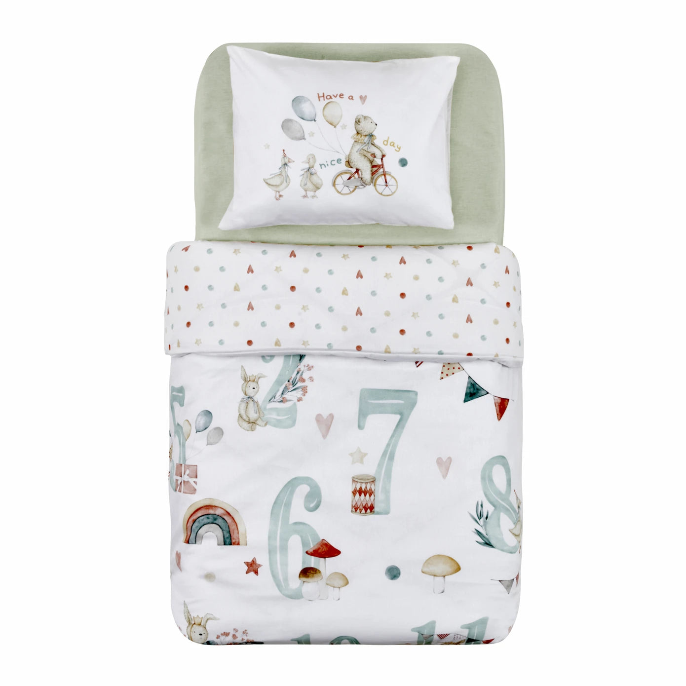 Karaca Home Nice Day Baby Duvet Cover Set 200.22.06.0002 -  Bedding - ebarza Furniture UAE | Shop Modern Furniture in Abu Dhabi & Dubai - مفروشات ايبازرا في الامارات | تسوق اثاث عصري وديكورات مميزة في دبي وابوظبي