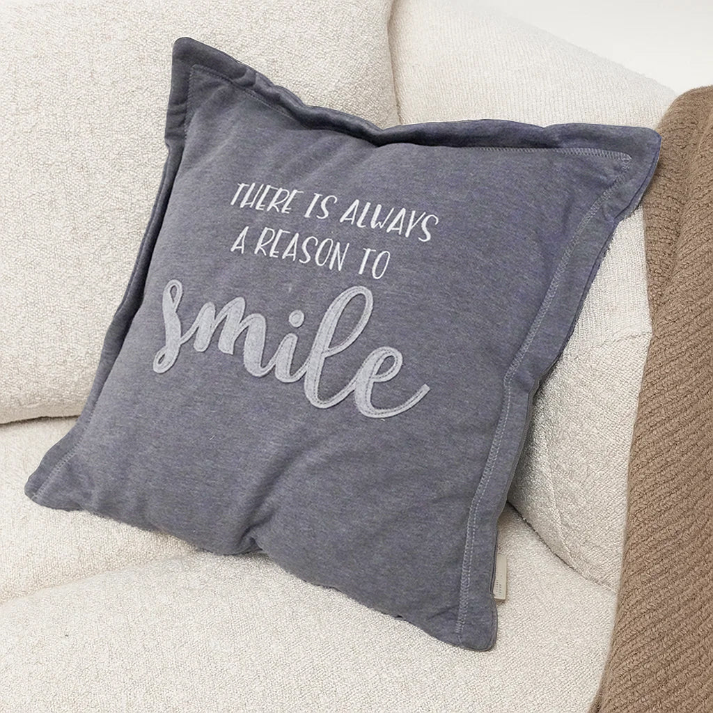 KARACA HOME SOFTY GRAY EMBROIDERED FILLED PILLOWCASE 45X45CM -  Cushions - ebarza Furniture UAE | Shop Modern Furniture in Abu Dhabi & Dubai - مفروشات ايبازرا في الامارات | تسوق اثاث عصري وديكورات مميزة في دبي وابوظبي