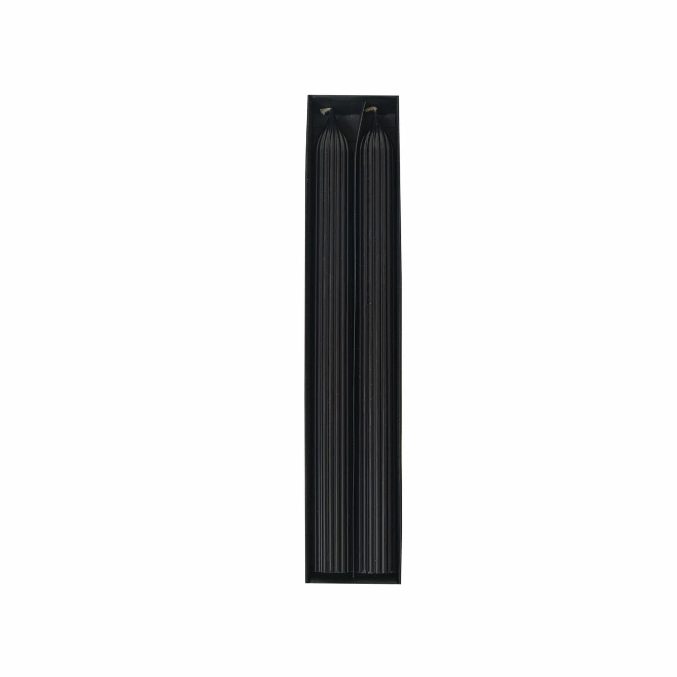 Two black Karaca Home Wave candlestick candles with elegant design, perfect for home decor and ambient lighting.