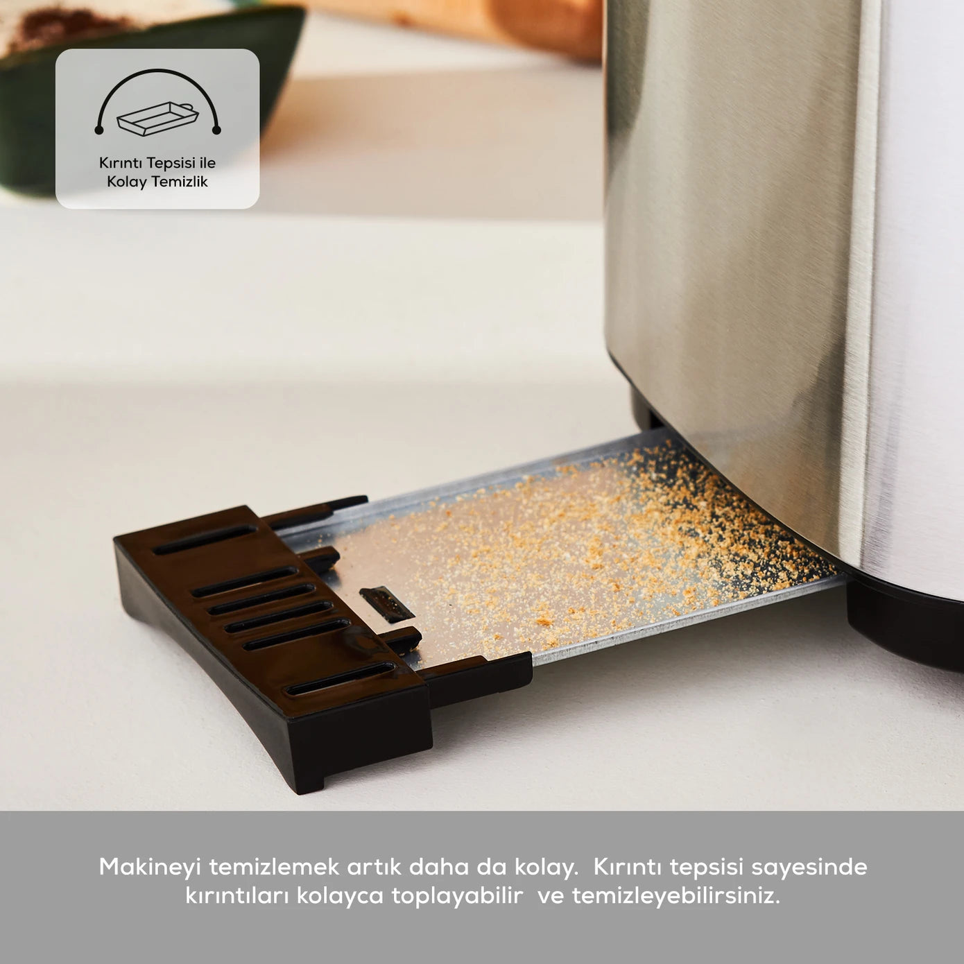 Karaca Inox Toaster 2303 kitchen appliance with stainless steel body and two toasting slots on a white background