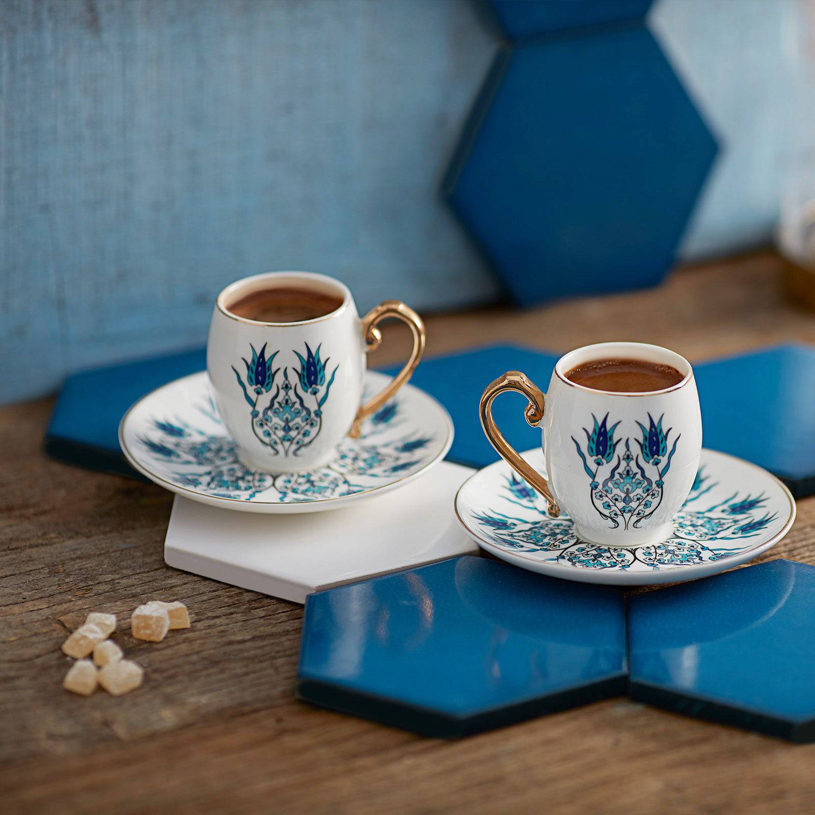 Karaca Iznik Set Of 2 Coffee Cups 153.03.07.7659 -  Coffee Sets | طقم فناجين قهوة كاراجا إزنيك 2 - ebarza Furniture UAE | Shop Modern Furniture in Abu Dhabi & Dubai - مفروشات ايبازرا في الامارات | تسوق اثاث عصري وديكورات مميزة في دبي وابوظبي
