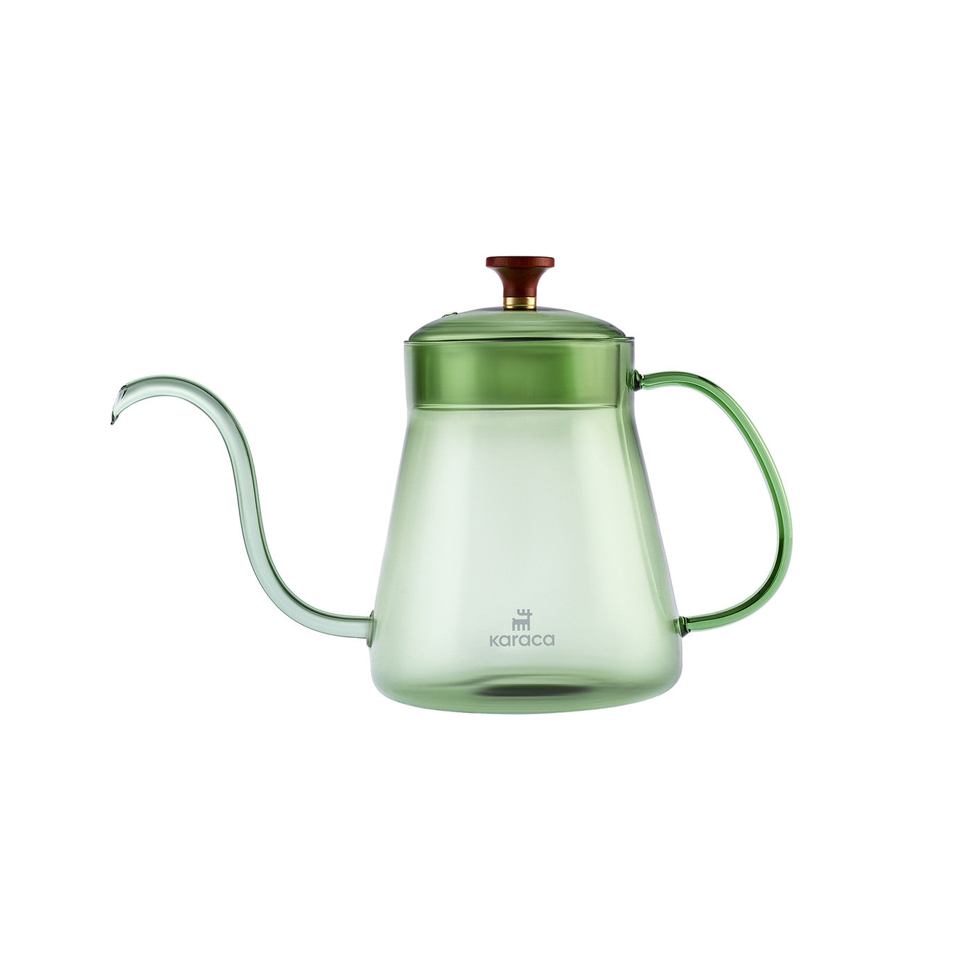 Karaca Martina green borosilicate glass coffee kettle with 600 ml capacity, designed for brewing coffee and tea.