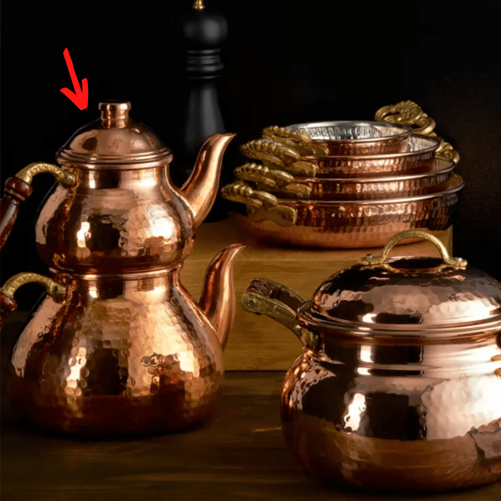 Karaca Nish Copper New Copper Teapot Set 153.03.07.9114 -  Coffee and Tea Pots | مجموعة ابريق شاي كاراجا نيش كوبر نيو كوبر - ebarza Furniture UAE | Shop Modern Furniture in Abu Dhabi & Dubai - مفروشات ايبازرا في الامارات | تسوق اثاث عصري وديكورات مميزة في دبي وابوظبي