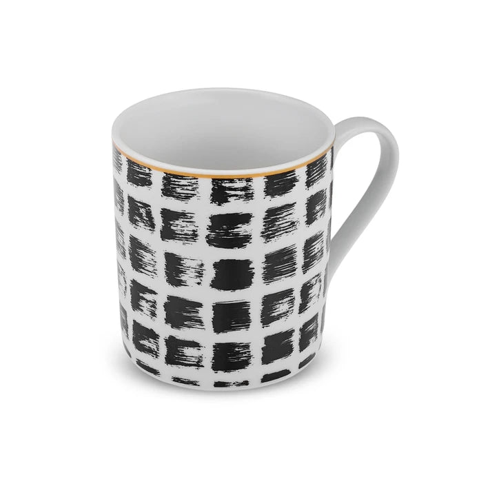 Black Karaca Square Mug, 360ml, ceramic coffee mug with a modern square shape and sleek design.