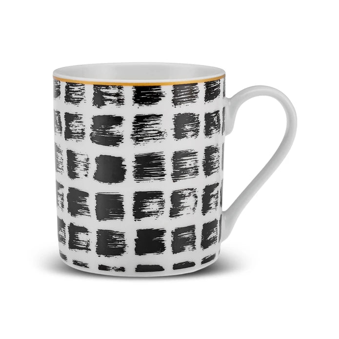 Black Karaca Square Mug, 360ml, with a modern square design, perfect for hot beverages, from the KARACA AND KARACA HOME collection.