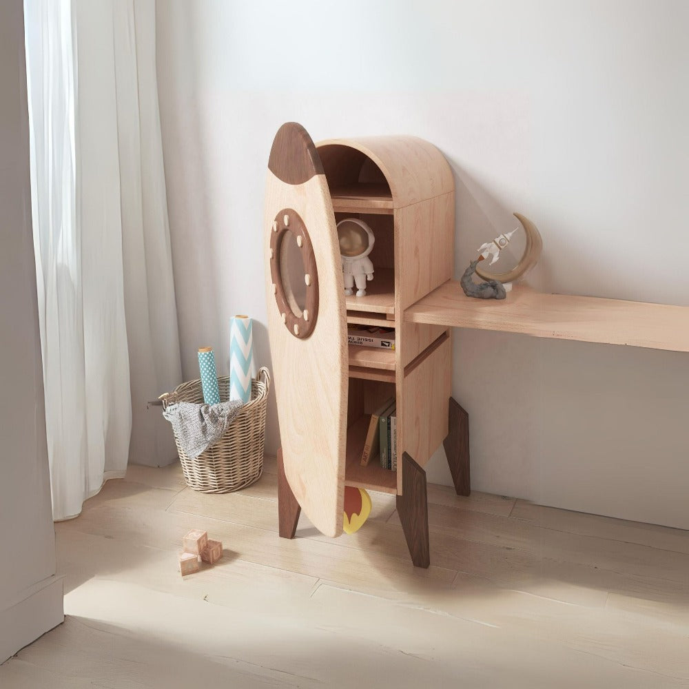 Kids astronaut desk by Beacon, model E2001R, featuring space-themed design perfect for children's study and play areas.
