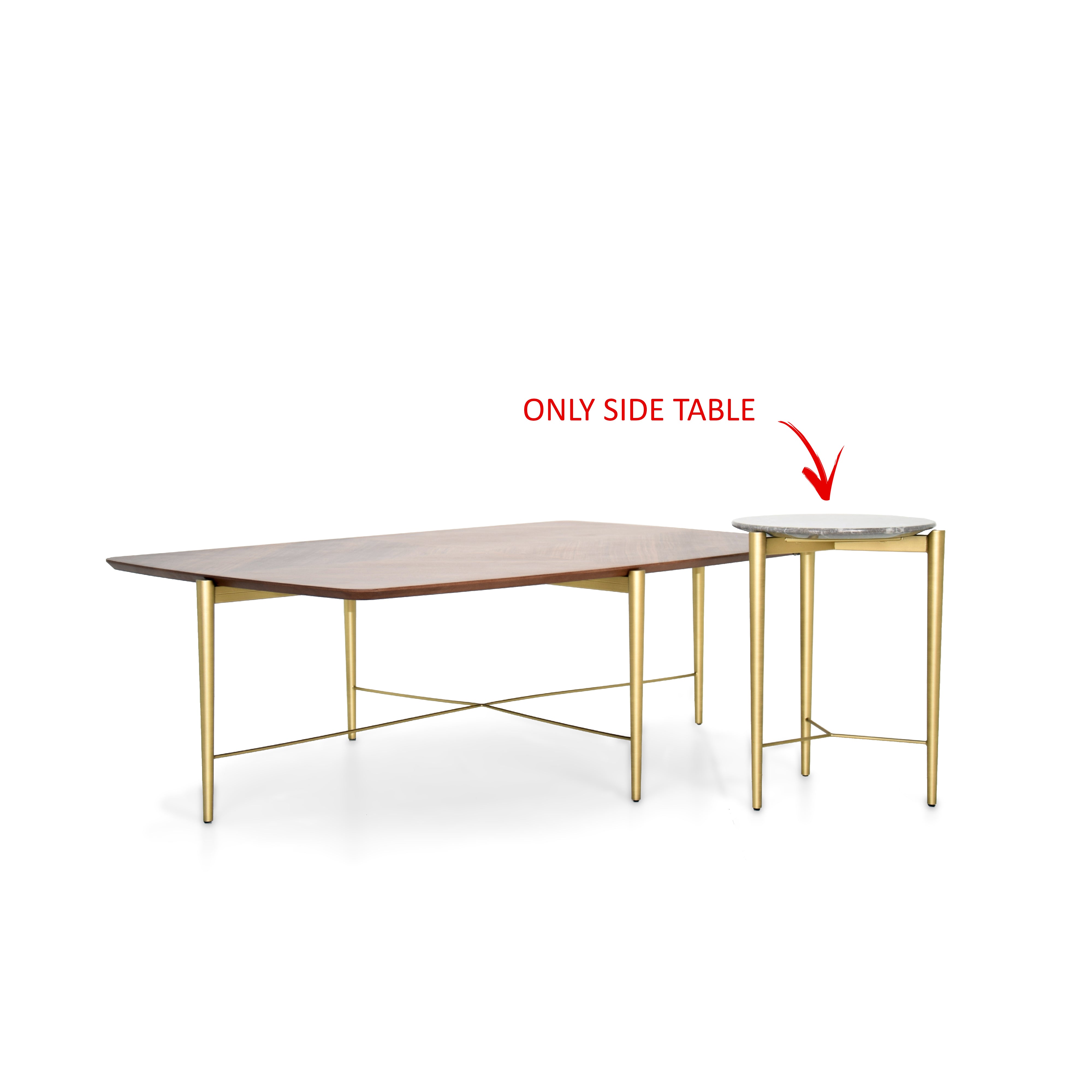 Kito Round Side Table With Marble Top Ktostmr-057 -  Side Tables | كيتو طاولة جانبية مستديرة بسطح رخام - ebarza Furniture UAE | Shop Modern Furniture in Abu Dhabi & Dubai - مفروشات ايبازرا في الامارات | تسوق اثاث عصري وديكورات مميزة في دبي وابوظبي
