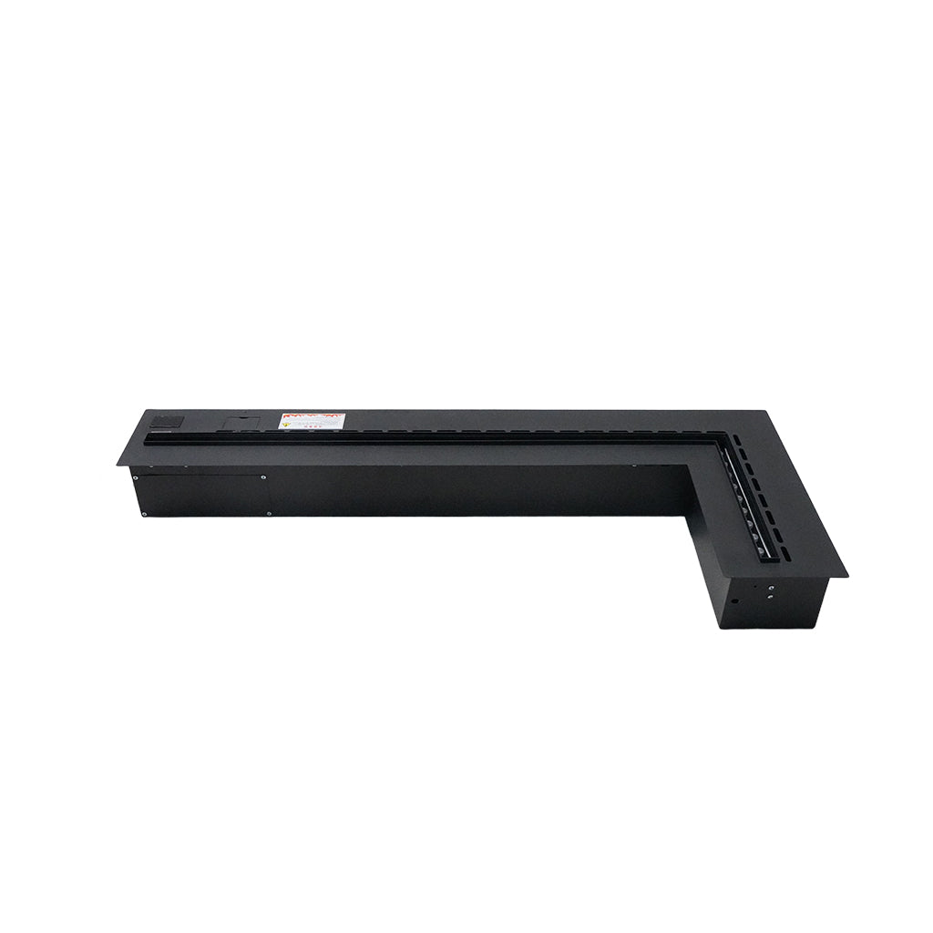 L-shaped BEACON electric fireplace with 3D mist water vapor, front view, 60cm wide, decorative smart electric fireplace.