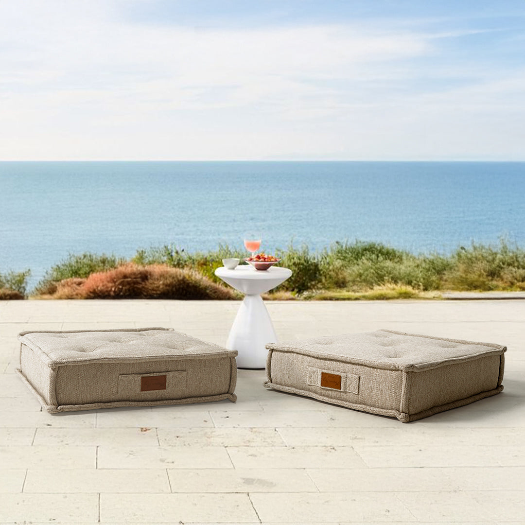 La Concha Pouf With Compressed Foam - 333-CF-Beige -  Poufs - ebarza Furniture UAE | Shop Modern Furniture in Abu Dhabi & Dubai - مفروشات ايبازرا في الامارات | تسوق اثاث عصري وديكورات مميزة في دبي وابوظبي