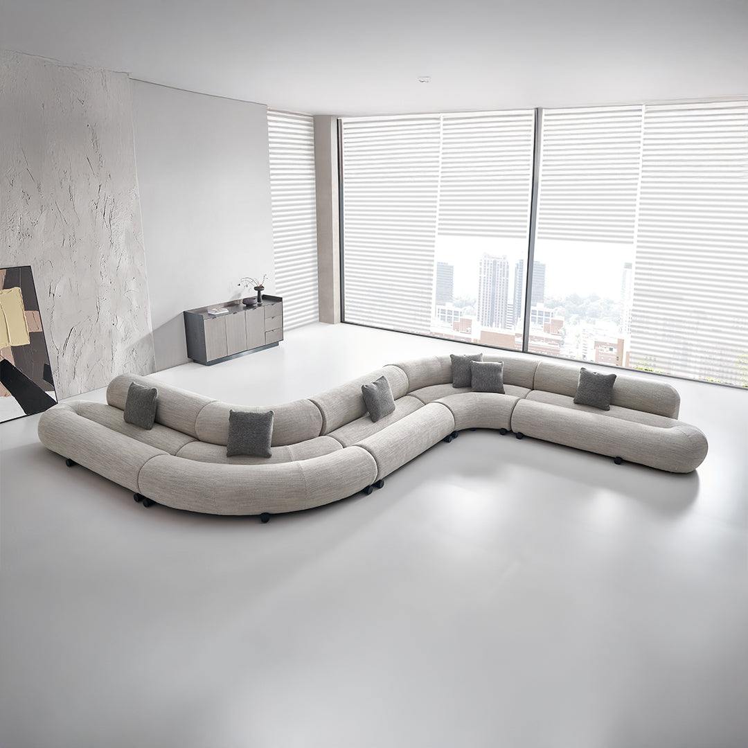 BEACON Laisi 2-Seater Modular Sofa with 2/3 Back, SF238-A, featuring an S-shape design and multiple seating modules.
