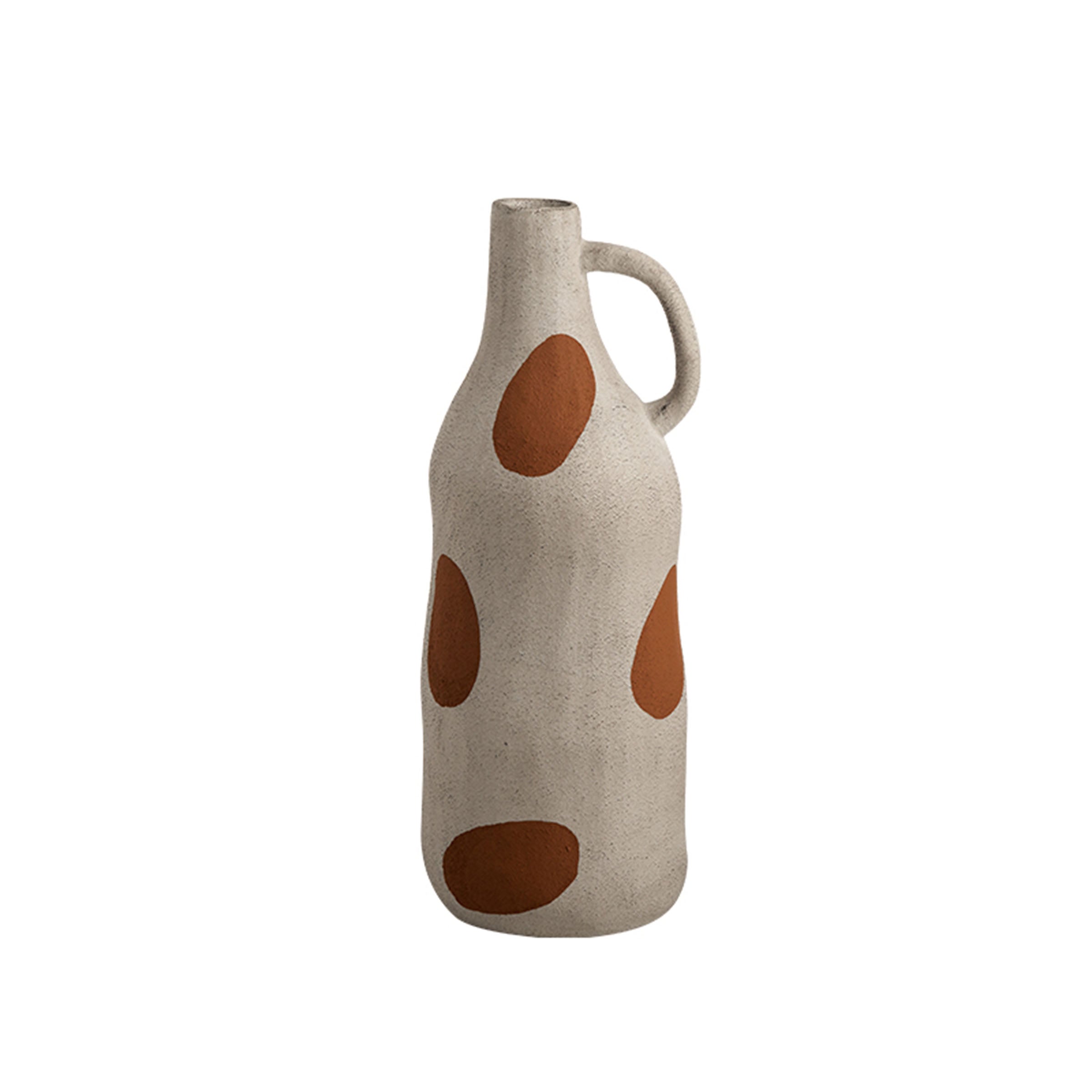Large round hand-painted vase from BEACON, featuring vibrant floral designs and a glossy finish, perfect for decorative display.