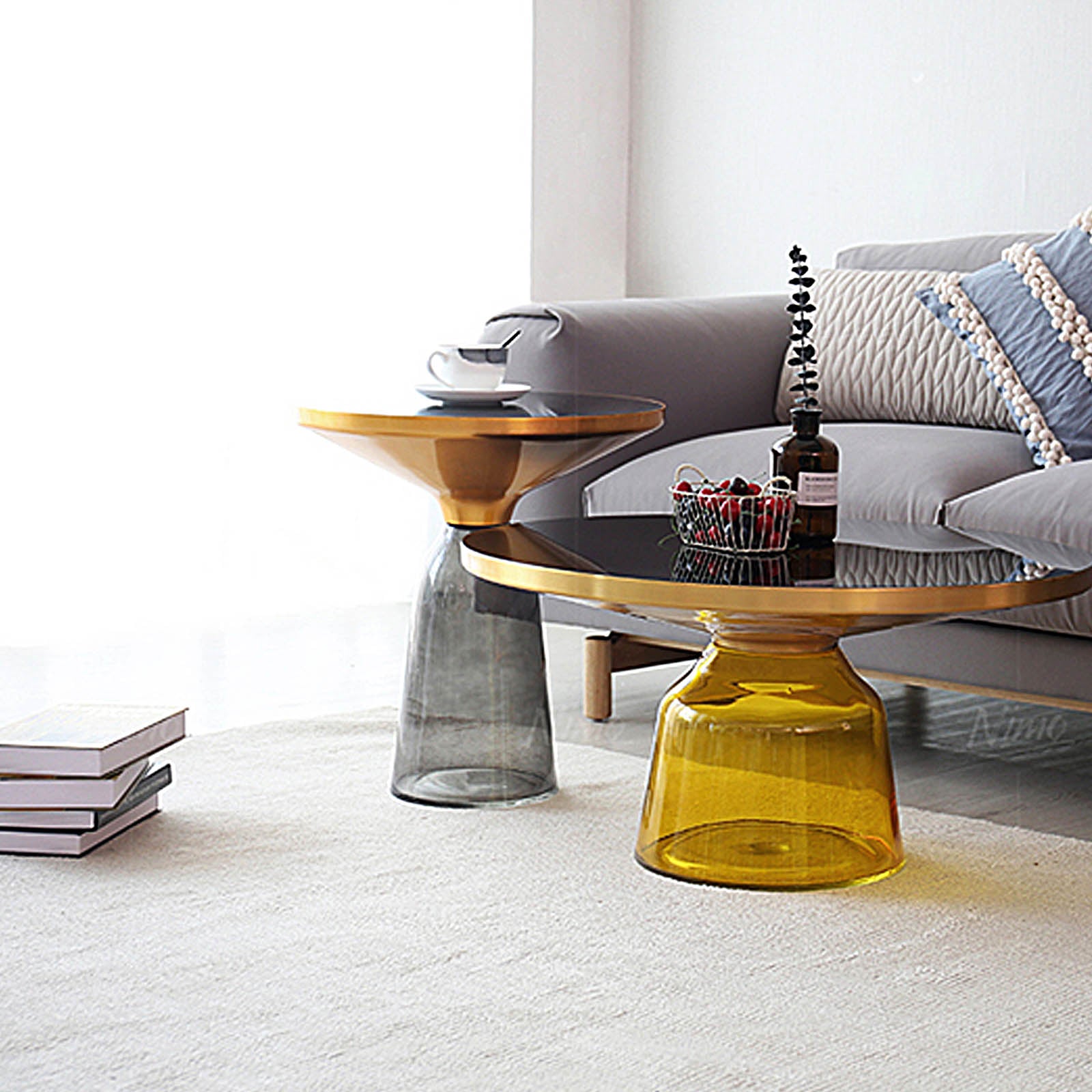 BEACON Latina Side Table TG-27-Y with yellow finish, modern design, and compact size, perfect for small living spaces.