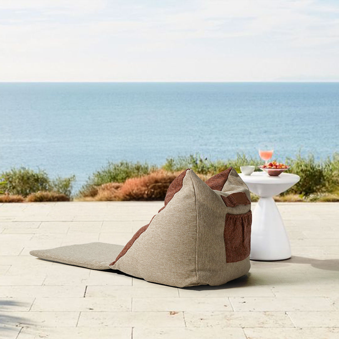 Lazy Orange/Beige Sunproof Bean Bag - 375-BB -  Bean Bag - ebarza Furniture UAE | Shop Modern Furniture in Abu Dhabi & Dubai - مفروشات ايبازرا في الامارات | تسوق اثاث عصري وديكورات مميزة في دبي وابوظبي