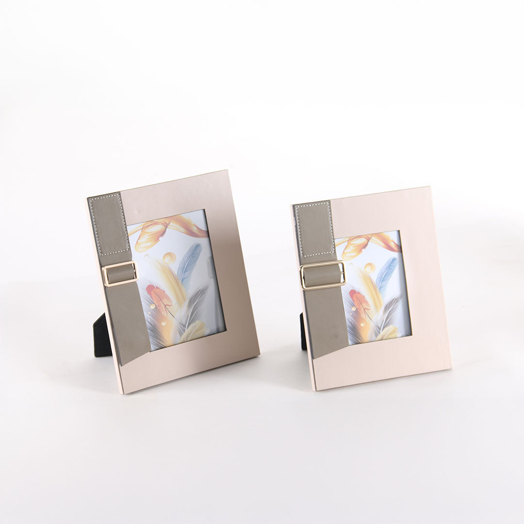 Leather BEACON photo frame in black, designed for displaying pictures, with a sleek and elegant home decor style.