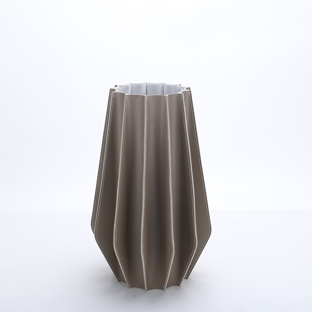 Leather vase in dry and fresh finish by BEACON, featuring a sleek, textured design perfect for modern home decor.