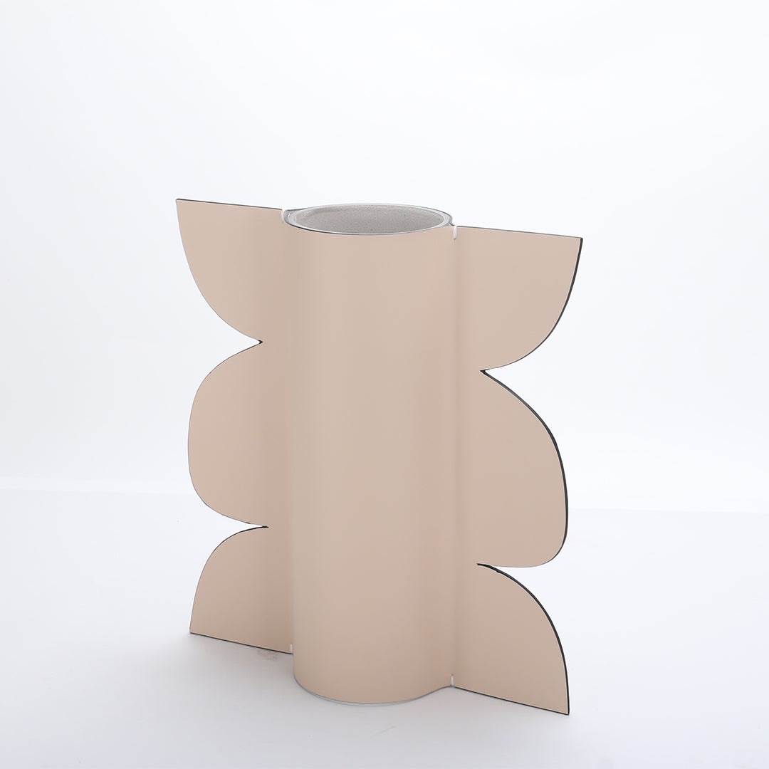 Leather vase from Beacon, designed for dry or fresh flowers, featuring a textured leather surface and elegant shape.