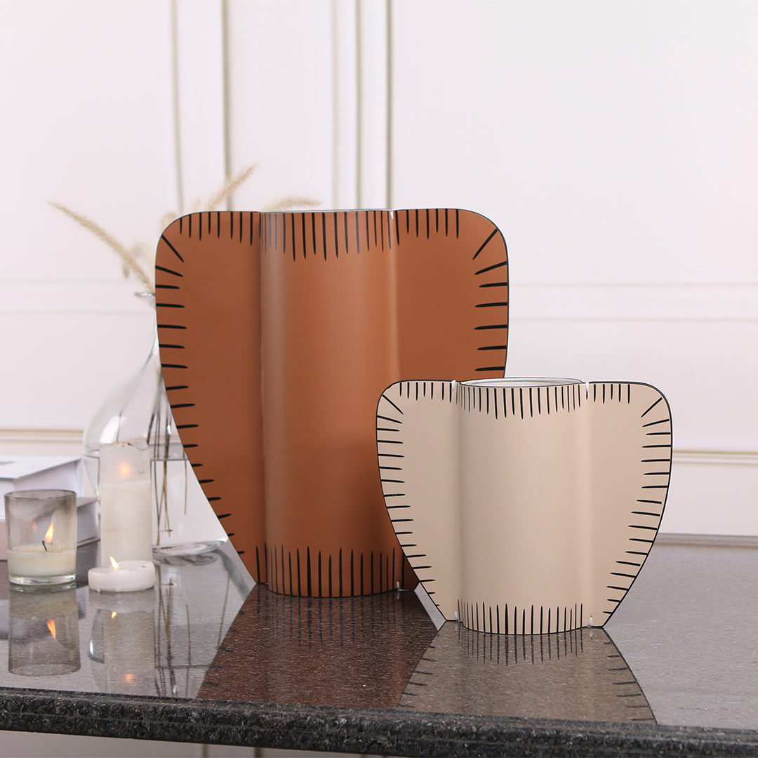 Leather Vase-Dry & Fresh-S KB3007CS by BEACON, a stylish leather vase with textured details for decorative use.