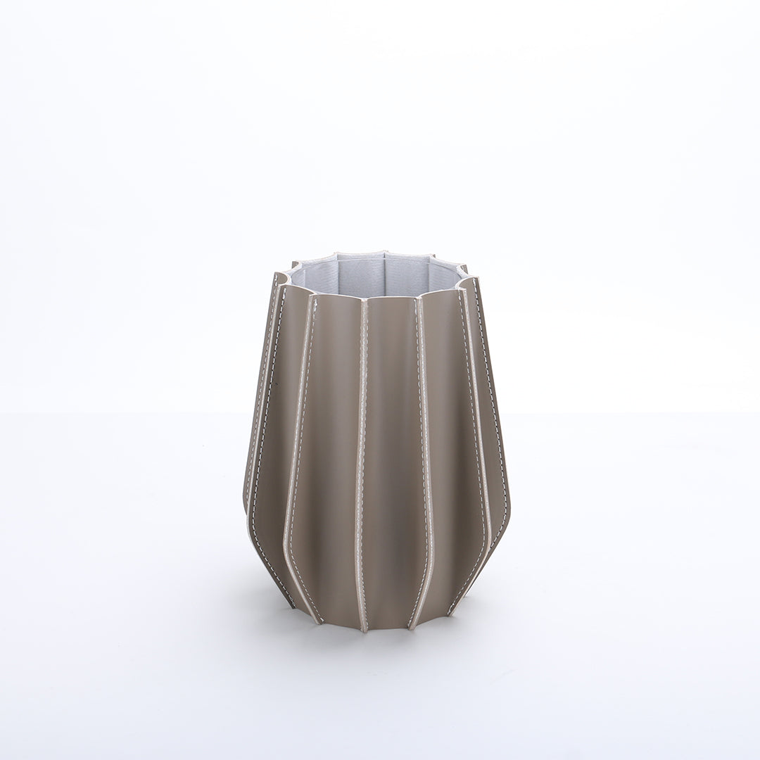 Leather Vase-Dry & Fresh by BEACON, stylish vase with textured leather surface for decorative interior accents.