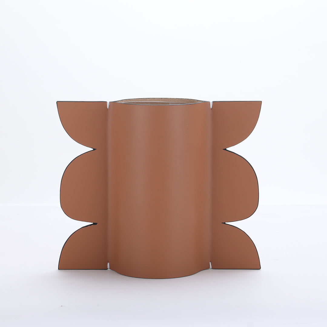 Leather vase from BEACON, designed for dry or fresh flowers, featuring a stylish leather exterior and modern vase shape.