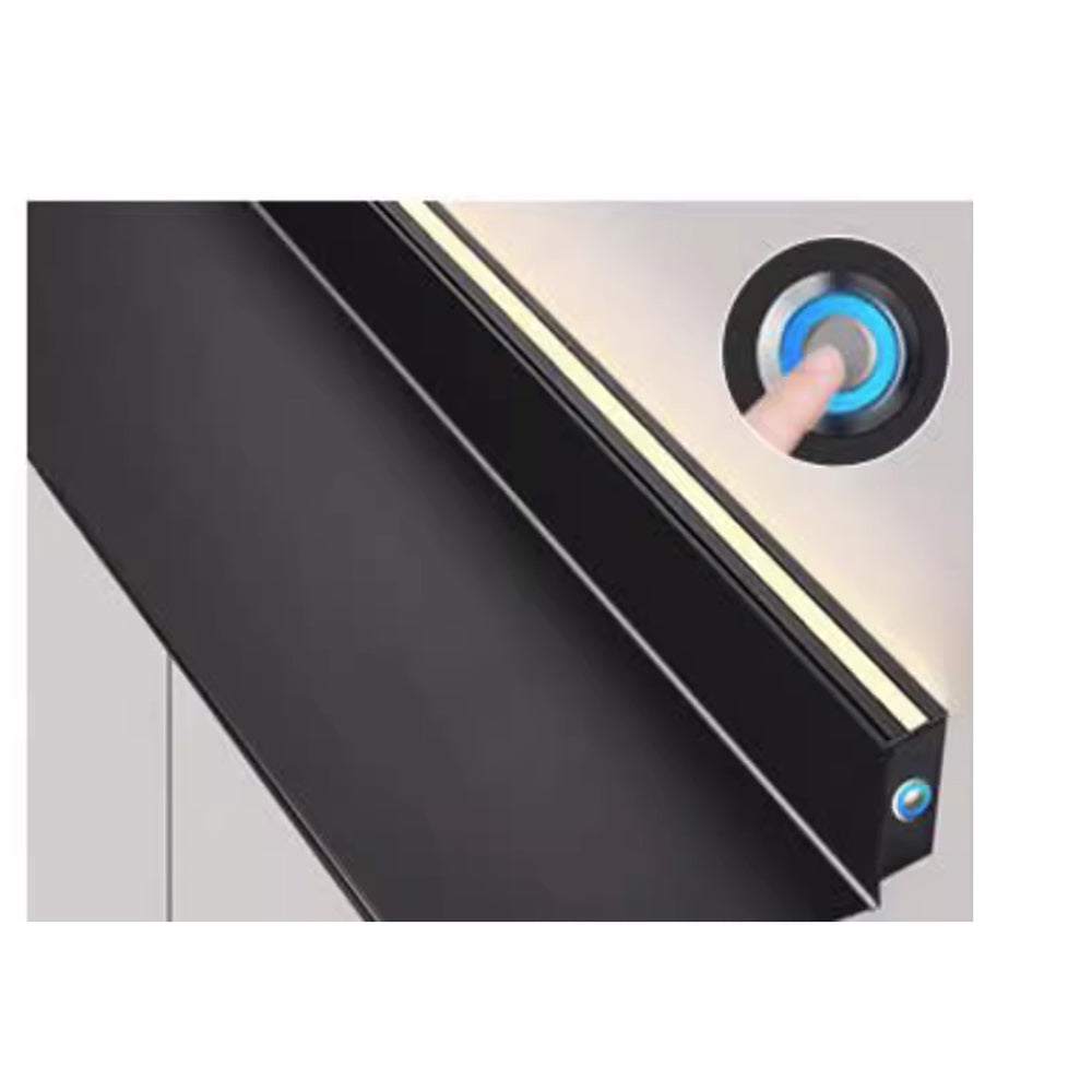 LED Aluminum Panel Light CH4-LT048-80cm Matt Black With Plug-4000k