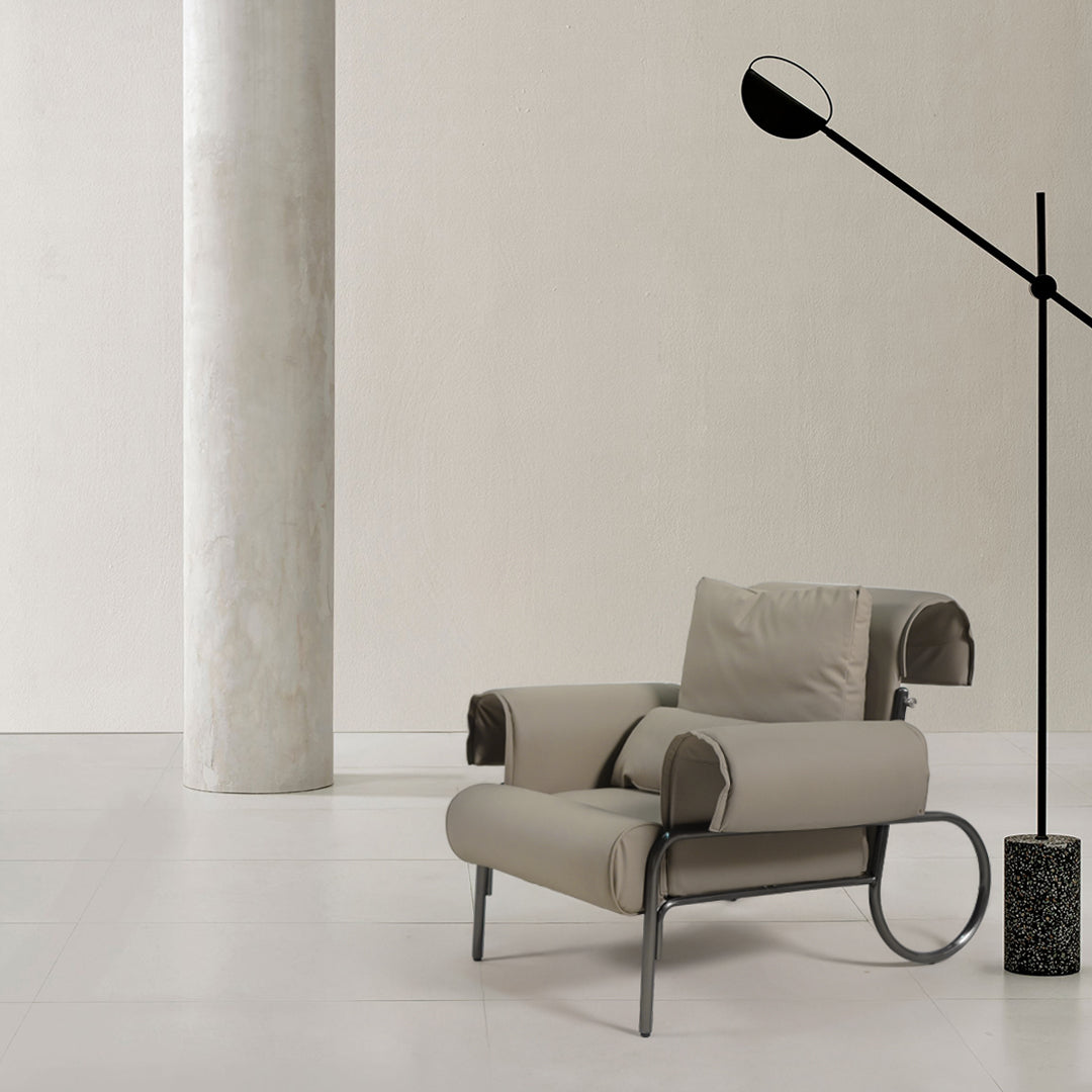 BEACON Leisure Lounge Chair LC070 with padded seat and armrests, modern design, ideal for relaxing in living rooms or patios.