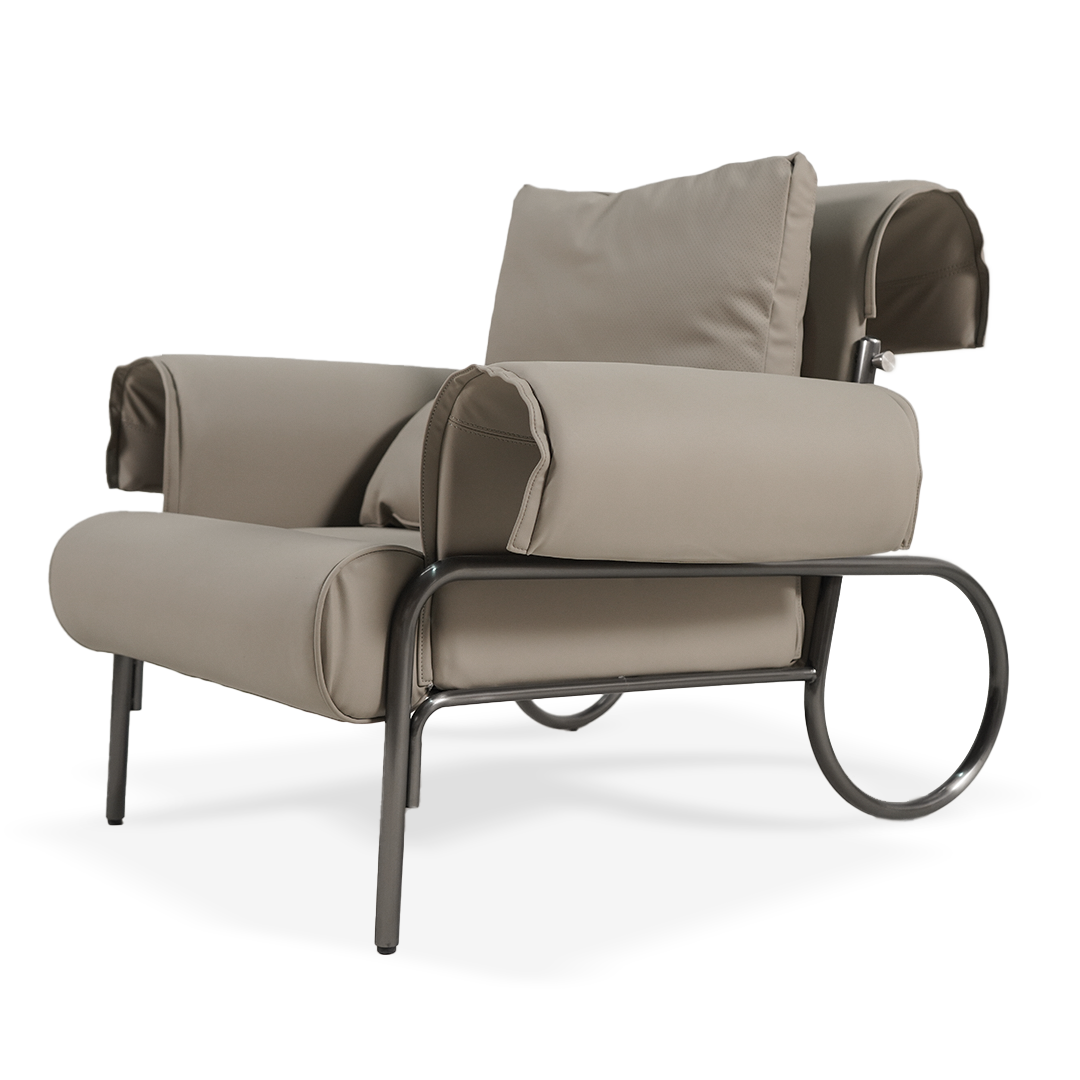 BEACON Leisure Lounge Chair LC070 with cushioned seat and modern design, perfect for relaxing living room or patio.