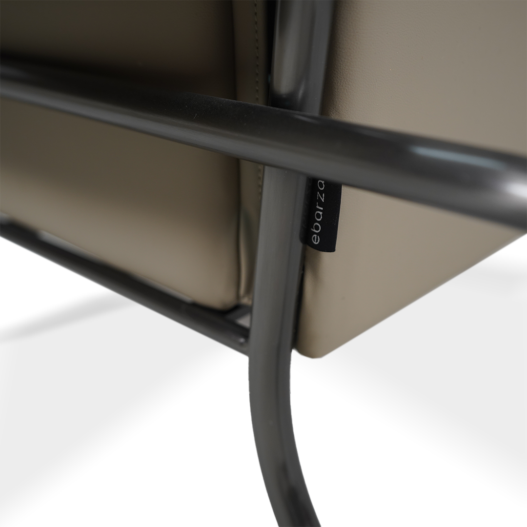 BEACON Leisure Lounge Chair LC070 with cushioned seat and wooden legs, ideal for relaxing in modern living spaces.